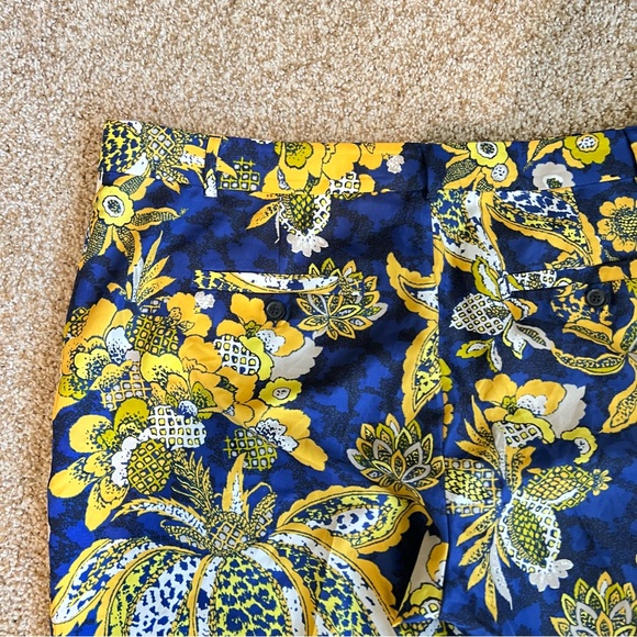 Banana Republic Avery Yellow Floral Paisley Pants Crop Women’s 14 - Picture 9 of 14